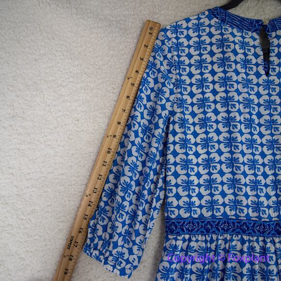 New! Vineyard Vines Hydrangea Geo Tiered‎ Dress blue, size tag marks XL - Picture 9 of 16